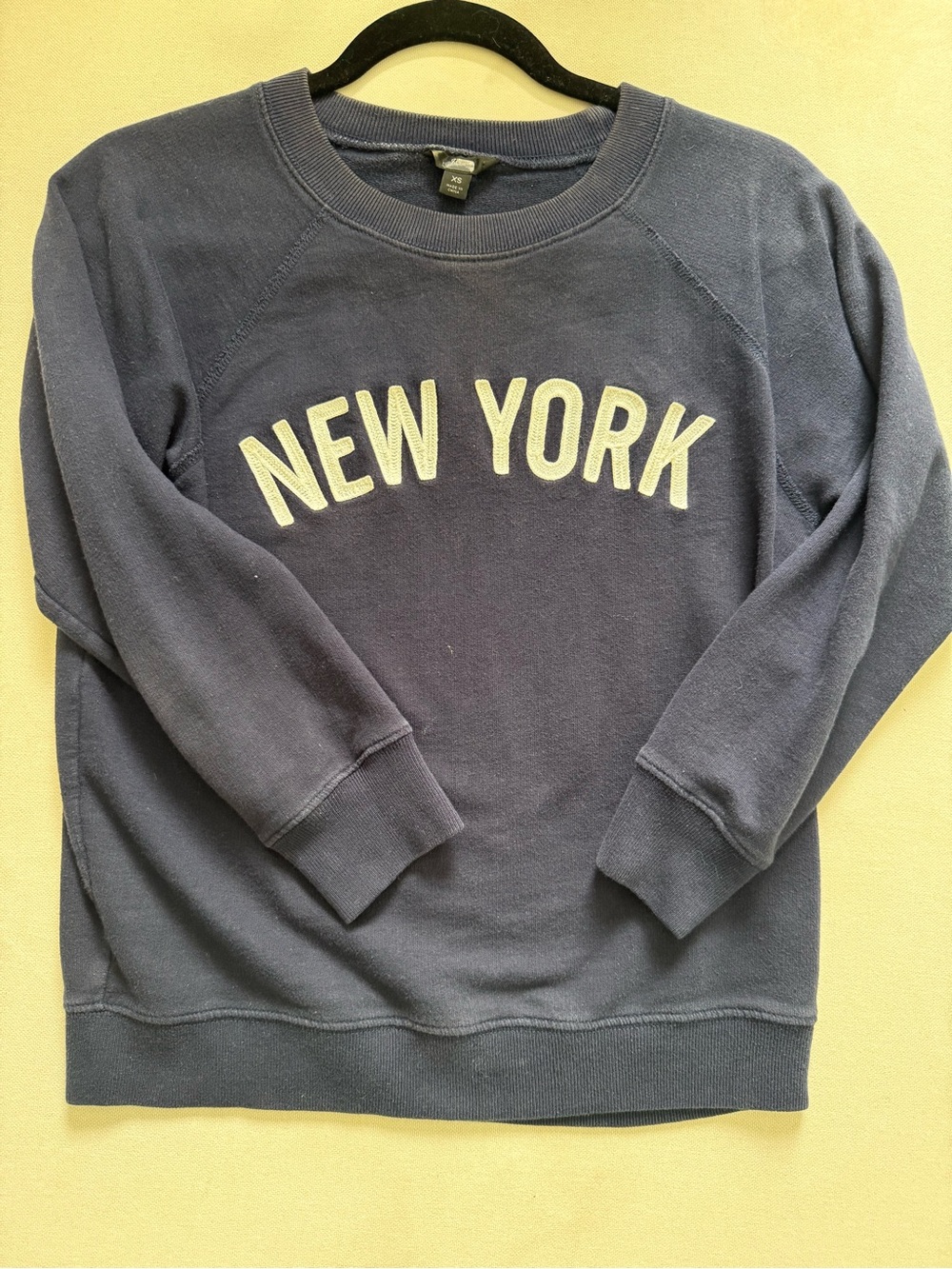 J. Crew 3/4 sleeve Navy 'New York' Crewneck Sweatshirt